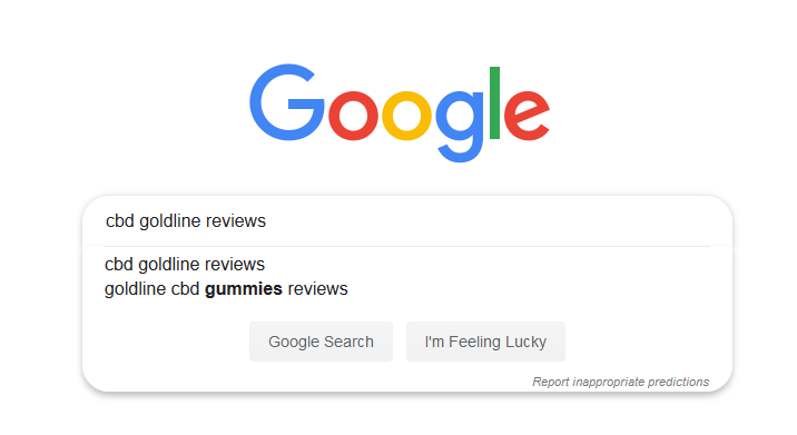 Google search for CBD GoldLine reviews