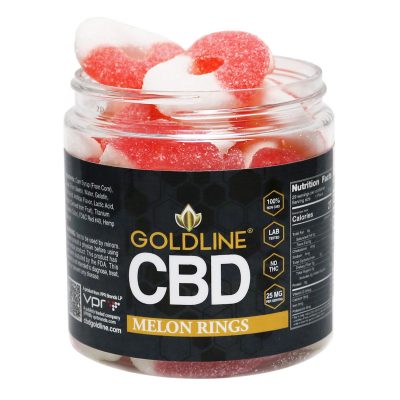 Melon 25mg ea. CBD gummy rings 8oz