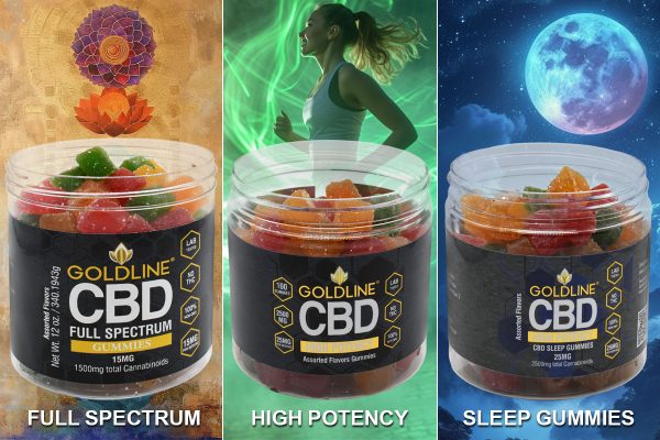 Types of CBD Gummies for sale by Goldline